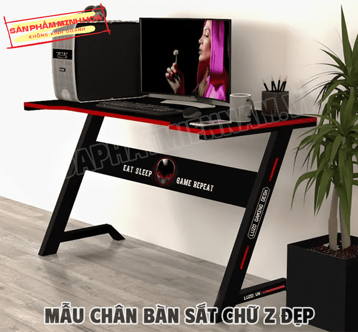 Bàn gaming sử dụng chân sắt chữ Z