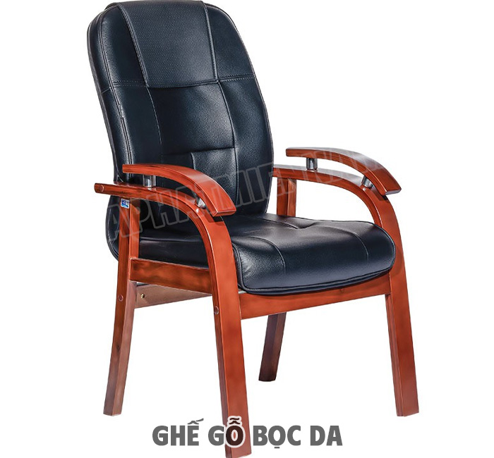 Ghế họp gỗ bọc da PVC