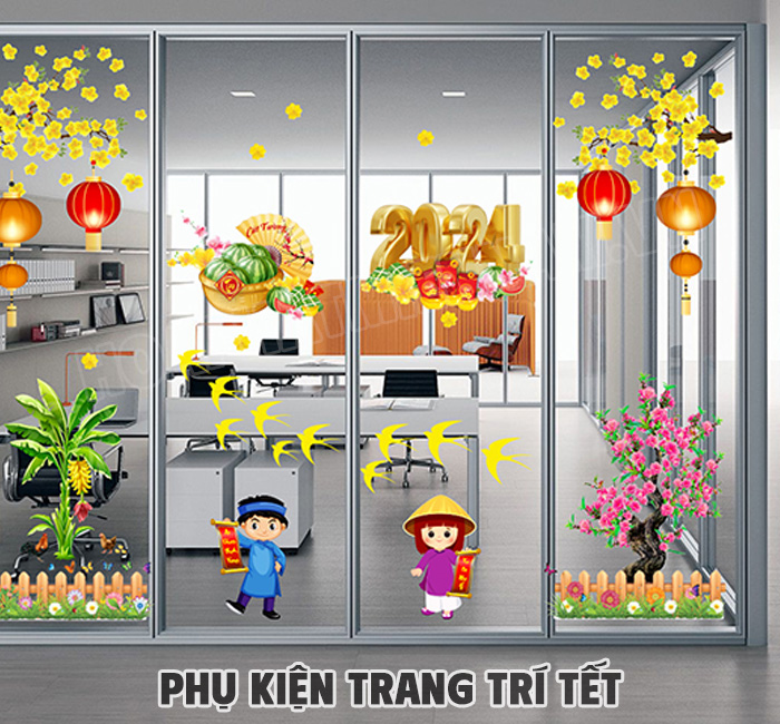 Trang trí văn phòng làm việc ngày Tết