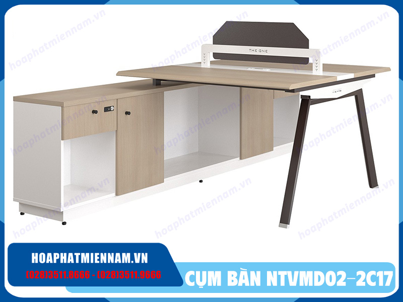 bàn làm việc 2 chỗ ngồi có tủ NTVMD02-2C17