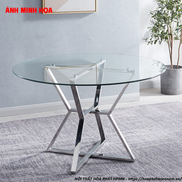 Bàn Họp Mặt Kính Hình Tròn