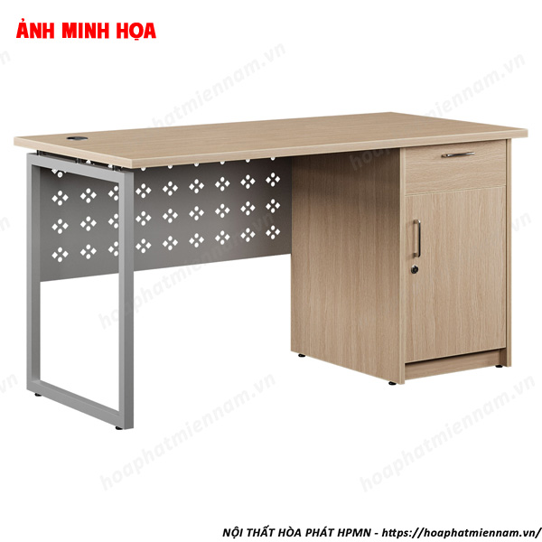 Bàn Làm Việc Chân Sắt Hộp Hộc Liền HR140HLC2Y1