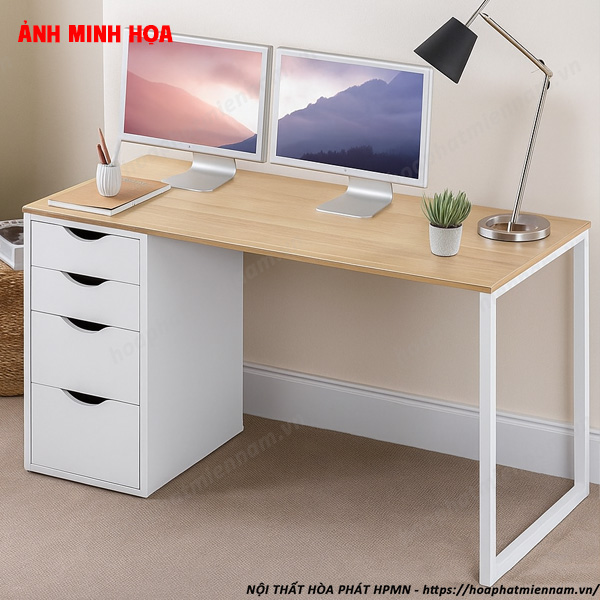 Bàn Làm Việc Chữ U Có Ngăn Kéo Linh Hoạt