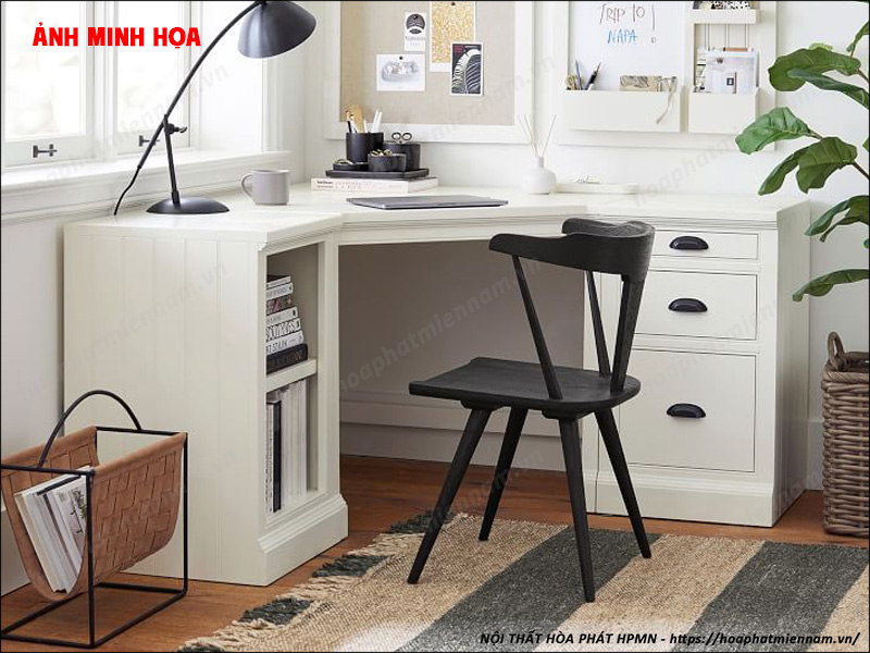Mẫu Bàn Làm Việc Chữ L Tích Hợp Tủ Hồ Sơ Cao Cấp