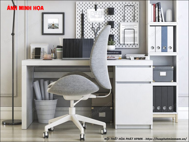 Bàn Làm Việc Kết Hợp Kệ Sách Hiện Đại