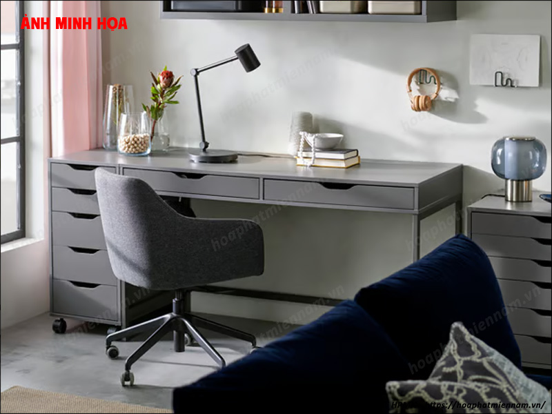 Bàn Làm Việc Giám Đốc Với Tủ Phụ Đồng Bộ