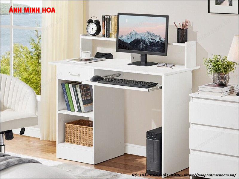 Bàn Làm Việc Kết Hợp Kệ Sách Và Tủ Trưng Bày
