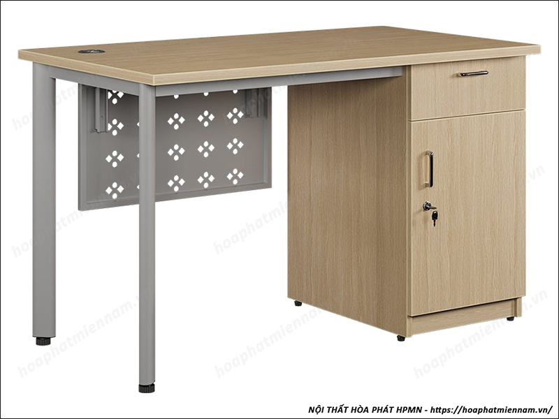 Bàn làm việc đơn chân sắt có hộc HR120SHLC7Y1