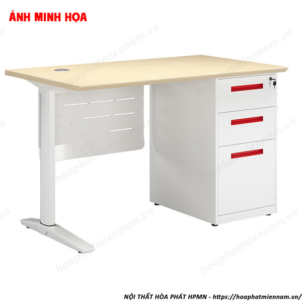 Bàn Nhân Viên Chân Sắt Mặt Gỗ Công Nghiệp UN120SHLCS3