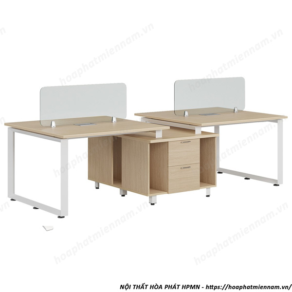 Cụm bàn làm việc 4 chỗ 2x2 vách ngăn HRMD12
