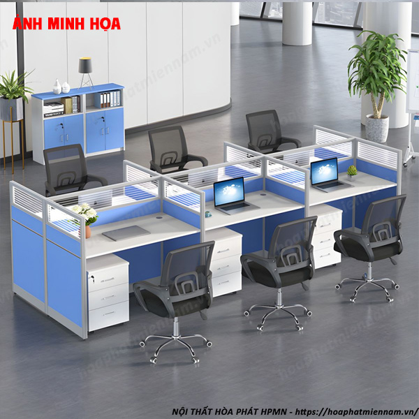 Ứng dụng của cụm bàn làm việc 6 chỗ trong các không gian