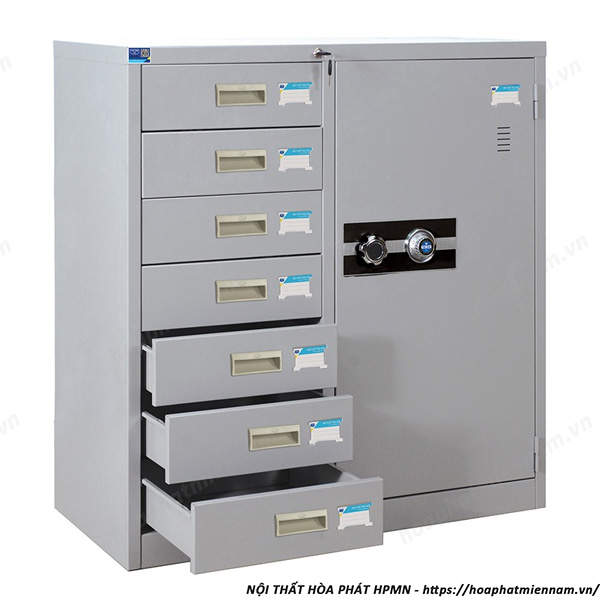 Tủ Sắt Đựng File 7 Ngăn Kéo Kèm Cánh Mở TU88-7D