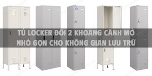 Tủ locker đôi 2 khoang cánh mở nhỏ gọn cho không gian lưu trữ
