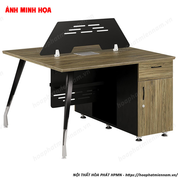 Bàn nhân viên 2 chỗ có vách ngăn bằng tôn BRIMD03C15