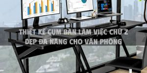 Thiết kế cụm bàn làm việc chữ Z đẹp đa năng cho văn phòng