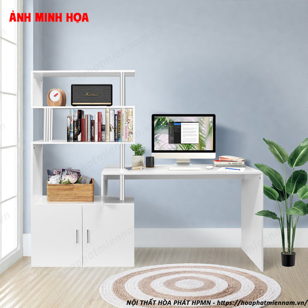 Tổng quan về bàn làm việc tích hợp kệ sách