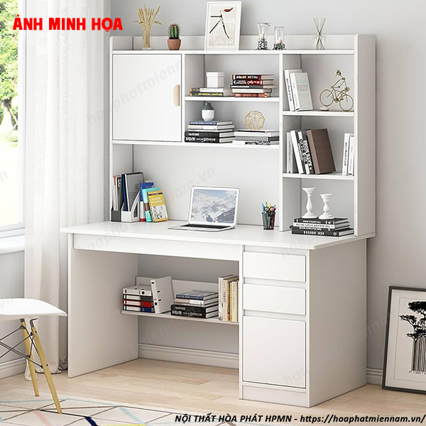 Bàn làm việc kết hợp hộc tủ và kệ sách