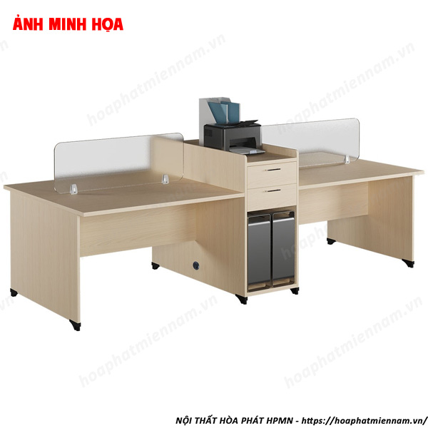 Bàn module 4 chỗ hộc liền gỗ công nghiệp ATMD02