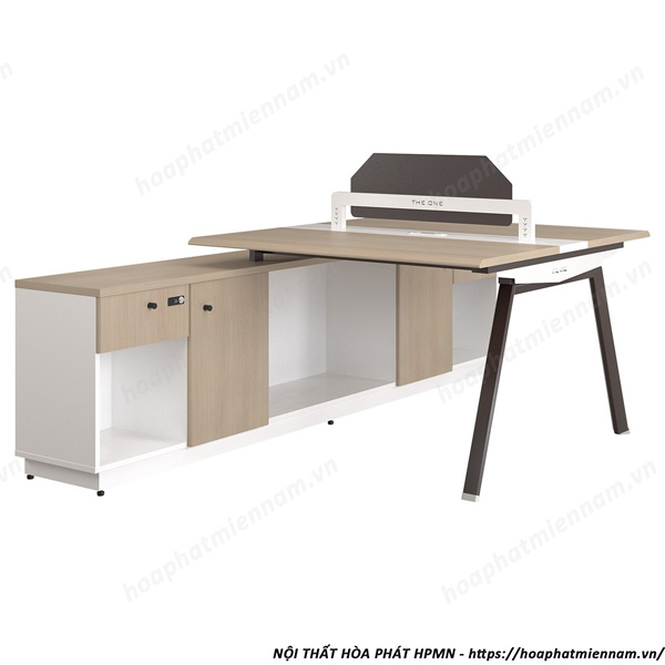 Cụm bàn làm việc 2 chỗ có tủ hiện đại NTVMD02-2C17