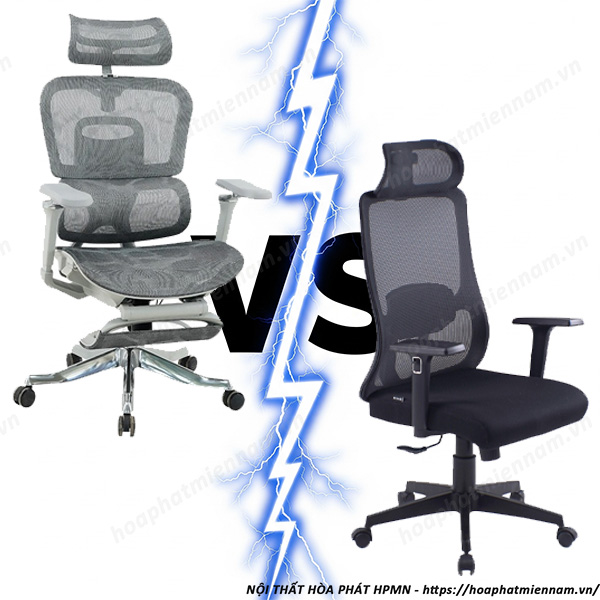 So sánh ghế công thái học vs ghế thường