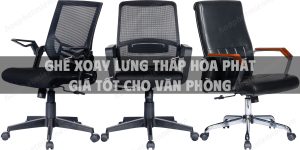 Ghế xoay lưng thấp Hòa Phát giá tốt cho văn phòng