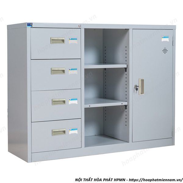 Tủ Hồ Sơ Sắt Đựng File Cánh Mở Có Ngăn Kéo TU118-4D