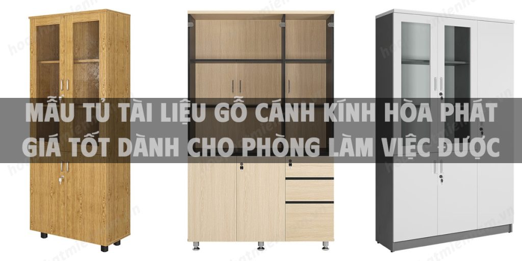 Mẫu tủ tài liệu gỗ cánh kính Hòa Phát giá tốt dành cho phòng làm việc được yêu thích hiện nay