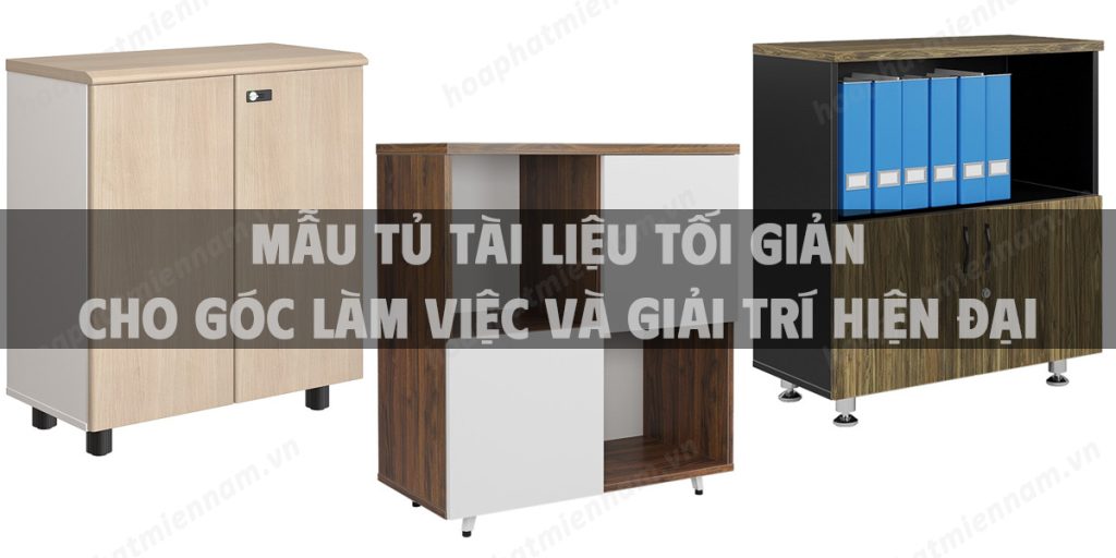 Mẫu tủ tài liệu tối giản cho góc làm việc và giải trí hiện đại