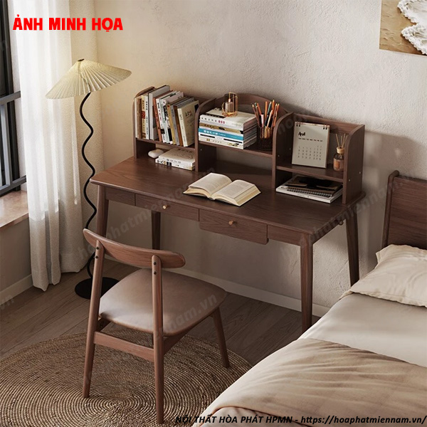 Gợi ý trang trí góc làm việc với bàn đọc sách có kệ