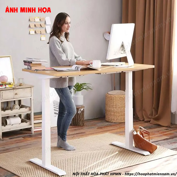 Bàn làm việc kiêm bàn học nâng hạ thông minh