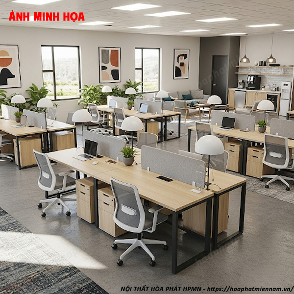Các Loại Bàn Làm Việc Nhóm Phổ Biến Cho Co-Working Space