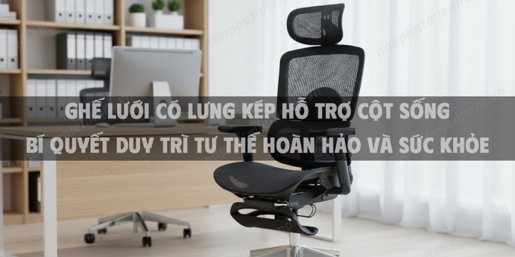 Ghế Lưới Có Lưng Kép Hỗ Trợ Cột Sống – Bí Quyết Duy Trì Tư Thế Hoàn Hảo Và Sức Khỏe Bền Vững