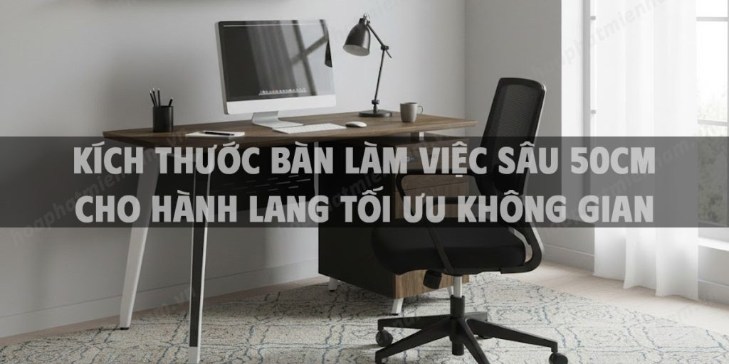 Kích Thước Bàn Làm Việc Sâu 50cm Cho Hành Lang Tối Ưu Không Gian