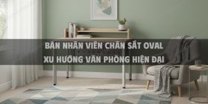 Bàn Nhân Viên Chân Sắt Oval Xu Hướng Văn Phòng Hiện Đại