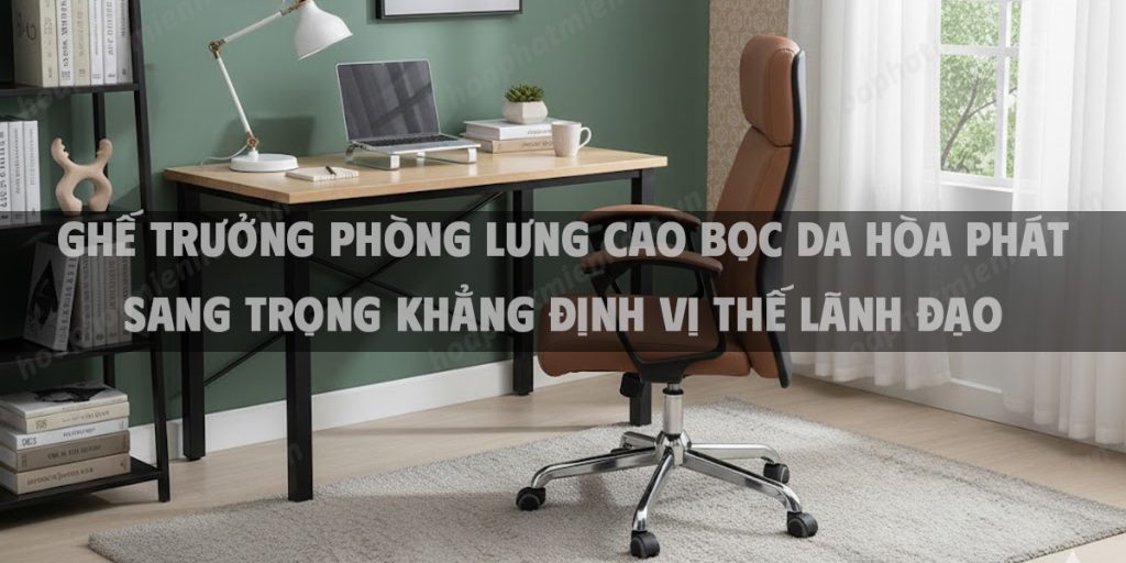 Ghế trưởng phòng lưng cao bọc da Hòa Phát sang trọng khẳng định vị thế lãnh đạo