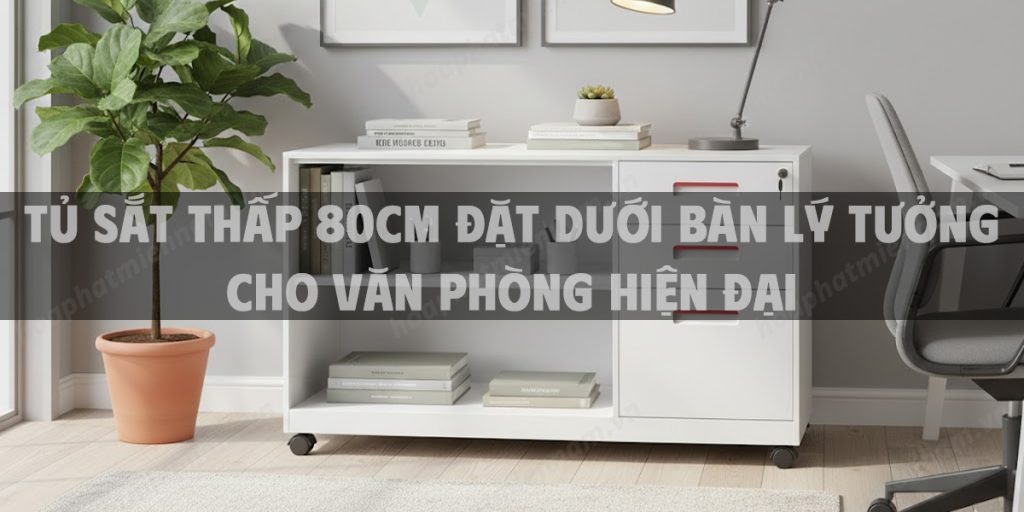 Tủ Sắt Thấp 80cm Đặt Dưới Bàn Lý Tưởng Cho Văn Phòng Hiện Đại