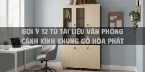 Gợi Ý 12 Tủ Tài Liệu Văn Phòng Cánh Kính Khung Gỗ Hòa Phát