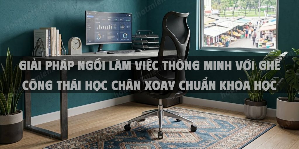 Giải pháp ngồi làm việc thông minh với ghế công thái học chân xoay chuẩn khoa học