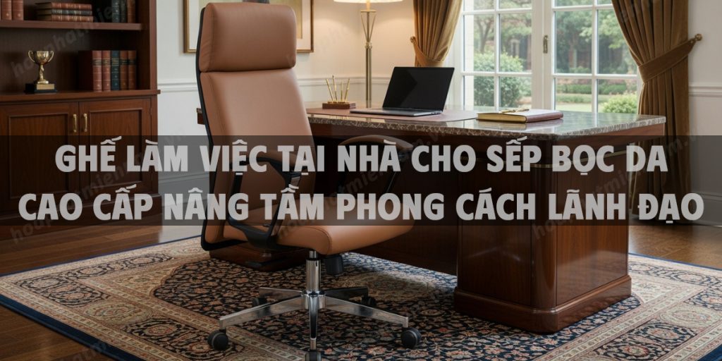 Ghế Làm Việc Tại Nhà Cho Sếp Bọc Da Cao Cấp Nâng Tầm Phong Cách Lãnh Đạo