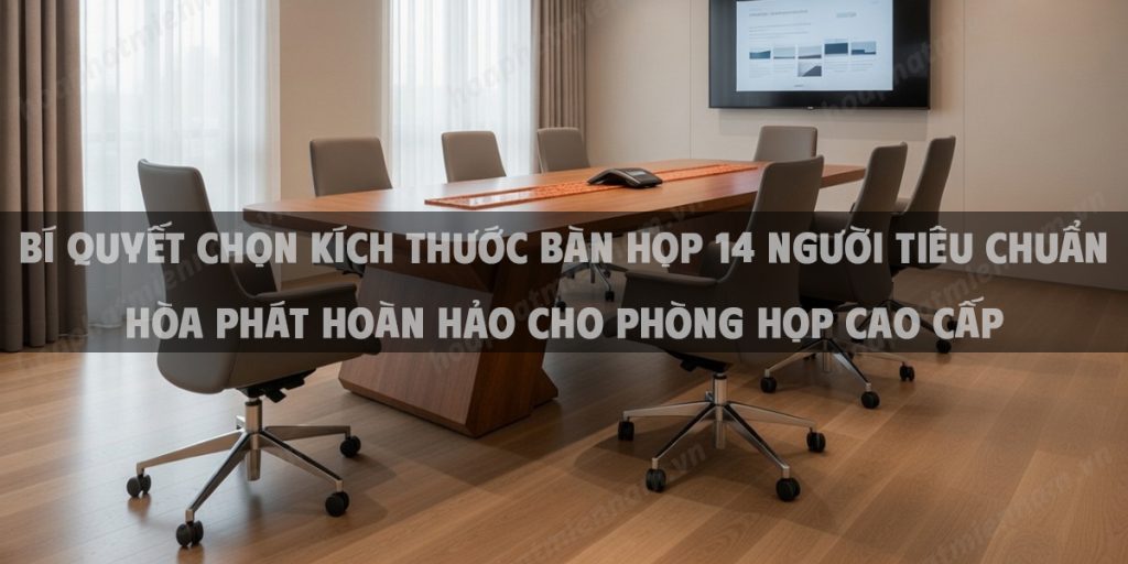 Bí quyết chọn kích thước bàn họp 14 người tiêu chuẩn Hòa Phát hoàn hảo cho phòng họp cao cấp
